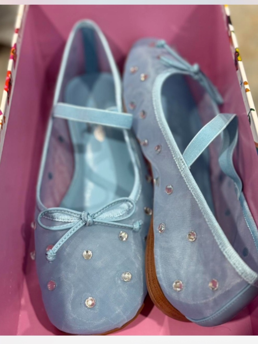 BRAND NEW Sky Blue Jeffrey Campbell SwanLake Embellished Mary-Jane Ballet Flats - Picture 1 of 5